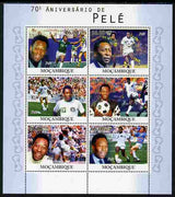 Mozambique 2010 70th Birth Anniversary of Pele perf sheetlet containing 4 values unmounted mint