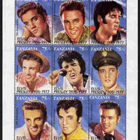 Tanzania 1992 Elvis Presley - 15th Death Anniversary perf sheetlet containing 9 values unmounted mint