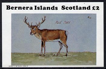Bernera 1982 Red Deer imperf deluxe sheet (£2 value) unmounted mint
