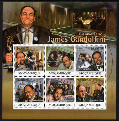 Mozambique 2011 50th Birth Anniversary of James Gandolfini perf sheetlet containing 6 values unmounted mint