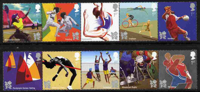 Great Britain 2011 Olympic & Paralympic Games perf set of 10 (2 se-tenant strips of 5) unmounted mint