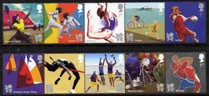 Great Britain 2011 Olympic & Paralympic Games perf set of 10 (2 se-tenant strips of 5) unmounted mint