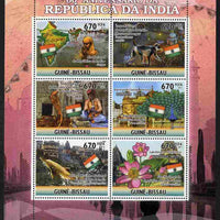 Guinea - Bissau 2011 60th Anniversary of India perf sheetlet containing 6 values unmounted mint Michel 5233-38