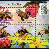 Comoro Islands 2011 Bees perf sheetlet containing 5 values unmounted mint