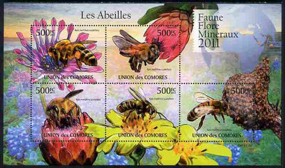 Comoro Islands 2011 Bees perf sheetlet containing 5 values unmounted mint