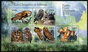 Comoro Islands 2011 Owls #1 perf sheetlet containing 5 values unmounted mint