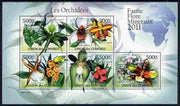Comoro Islands 2011 Orchids perf sheetlet containing 5 values unmounted mint