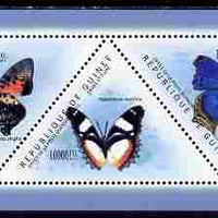 Guinea - Conakry 2011 Butterflies perf sheetlet containing set of 5 triangular shaped values unmounted mint