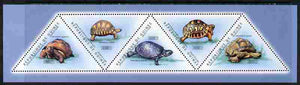 Guinea - Conakry 2011 Turtles perf sheetlet containing set of 5 triangular shaped values unmounted mint