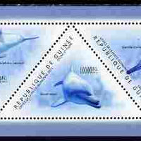 Guinea - Conakry 2011 Dolphins perf sheetlet containing set of 5 triangular shaped values unmounted mint
