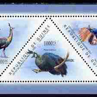 Guinea - Conakry 2011 Peafowl perf sheetlet containing set of 5 triangular shaped values unmounted mint