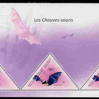 Guinea - Conakry 2011 Bats perf sheetlet containing 3 triangular shaped values unmounted mint