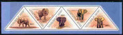 Guinea - Conakry 2011 Elephants perf sheetlet containing set of 5 triangular shaped values unmounted mint