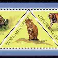 Guinea - Conakry 2011 Big Cats perf sheetlet containing set of 5 triangular shaped values unmounted mint
