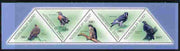 Guinea - Conakry 2011 Birds of Prey perf sheetlet containing set of 5 triangular shaped values unmounted mint