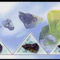 Guinea - Conakry 2011 Minerals perf sheetlet containing 3 triangular shaped values unmounted mint