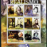Mozambique 2011 Realism Art perf sheetlet containing 6 values unmounted mint