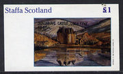 Staffa 1982 Castles #1 (Dundarave Castle) imperf souvenir sheet (£1 value) unmounted mint