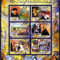 Mozambique 2011 Post Impressionism Art perf sheetlet containing 6 values unmounted mint