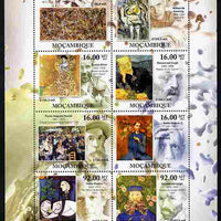 Mozambique 2011 Most Expensive Paintings perf sheetlet containing 8 values unmounted mint