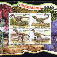 Guinea - Bissau 2011 Dinosaurs special shaped perf sheetlet containing 4 values unmounted mint