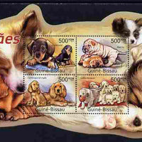 Guinea - Bissau 2011 Dogs special shaped perf sheetlet containing 4 values unmounted mint