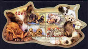 Guinea - Bissau 2011 Dogs special shaped perf sheetlet containing 4 values unmounted mint