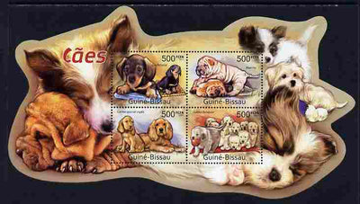 Guinea - Bissau 2011 Dogs special shaped perf sheetlet containing 4 values unmounted mint