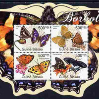 Guinea - Bissau 2011 Butterflies special shaped perf sheetlet containing 4 values unmounted mint