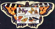 Guinea - Bissau 2011 Butterflies special shaped perf sheetlet containing 4 values unmounted mint