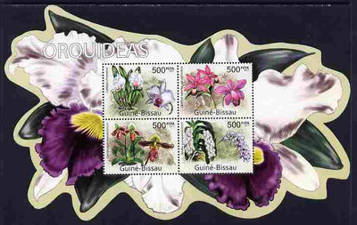 Guinea - Bissau 2011 Orchids special shaped perf sheetlet containing 4 values unmounted mint