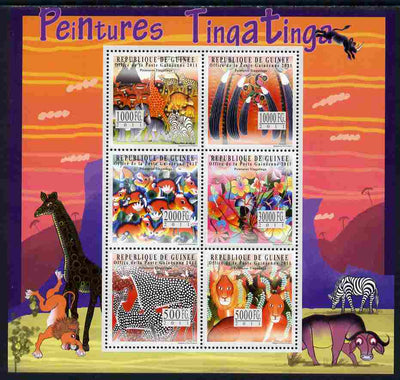 Guinea - Conakry 2011 Tinga Tinga perf sheetlet containing 6 values unmounted mint