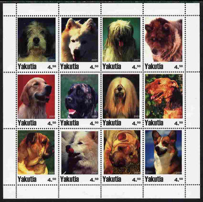 Sakha (Yakutia) Republic 2001 Dogs #4 perf sheetlet containing complete set of 12 values unmounted mint