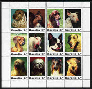 Karelia Republic 2001 Dogs #2 perf sheetlet containing complete set of 12 values unmounted mint