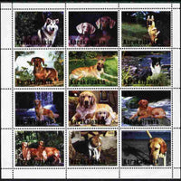 Karakalpakia Republic 2001 Dogs perf sheetlet containing complete set of 12 values unmounted mint