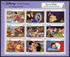 Grenada 1987 50th Anniversary of Disney Cartoons - Snow White perf sheetlet #1 containing 9 x 30c values unmounted mint as SG MS 1707f