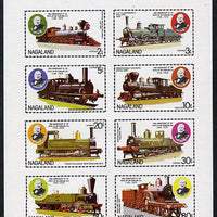 Nagaland 1979 Rowland Hill (Locomotives) imperf,set of 8 values (2c to 80c) unmounted mint