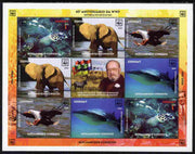 Mozambique 2006 WWF 45th Anniversary perf sheetlet containing 8 values (2 sets of 4) plus label unmounted mint