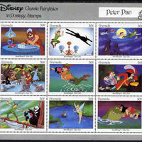 Grenada 1987 50th Anniversary of Disney Cartoons - Peter Pan perf sheetlet #1 containing 9 x 30c values unmounted mint as SG MS 1707c