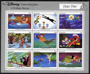 Grenada 1987 50th Anniversary of Disney Cartoons - Peter Pan perf sheetlet #1 containing 9 x 30c values unmounted mint as SG MS 1707c