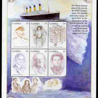 Gambia 1998 RMS Titanic Commemoration perf sheetlet containing set of 6 values unmounted mint SG 2921-26