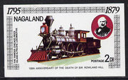 Nagaland 1979 Rowland Hill (Chicago Rock Island & Pacific Loco) imperf souvenir sheet (2ch value) unmounted mint