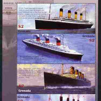 Grenada 1998 Famous Ocean Liners perf sheetlet containing set of 4 values unmounted mint