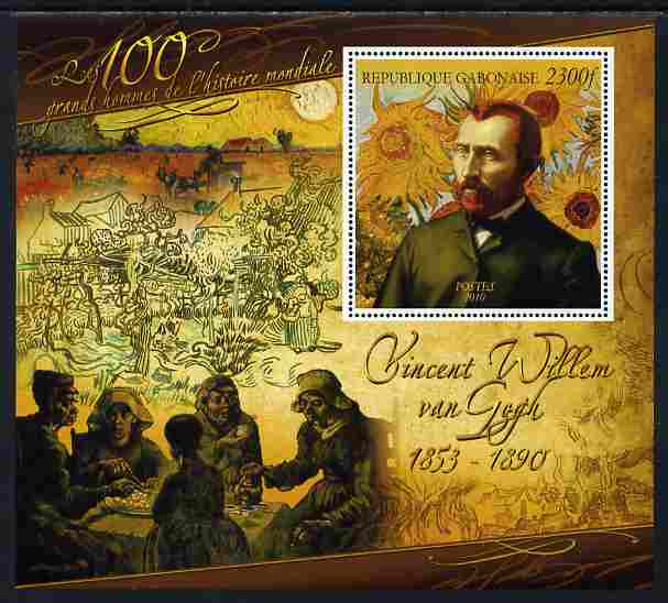 Gabon 2010-12 Greatest Personalities in World History - Vincent Van Gogh large perf s/sheet unmounted mint