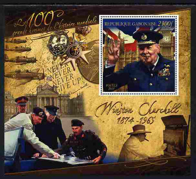 Gabon 2010-12 Greatest Personalities in World History - Winston Churchill large perf s/sheet unmounted mint