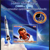 Madagascar 2012 50th Anniversary of First American in Space (Alan Shepard) large perf s/sheet unmounted mint
