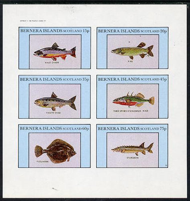 Bernera 1982 Fish (Char, Pike, Sturgeon, Flounder etc) imperf set of 6 values (15p to 75p) unmounted mint