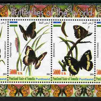 Puntland State of Somalia 2011 Butterflies of the World #2 perf sheetlet containing 6 values unmounted mint
