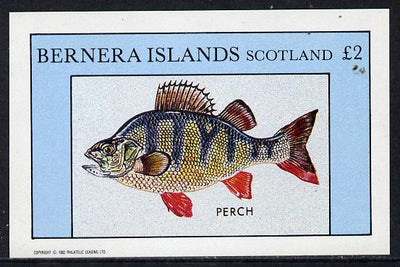 Bernera 1982 Fish (Perch) imperf deluxe sheet (£2 value) unmounted mint