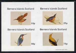 Bernera 1981 Birds #07 (Kingfisher, Nuthatch, etc) imperf,set of 4 values (10p to 75p) unmounted mint